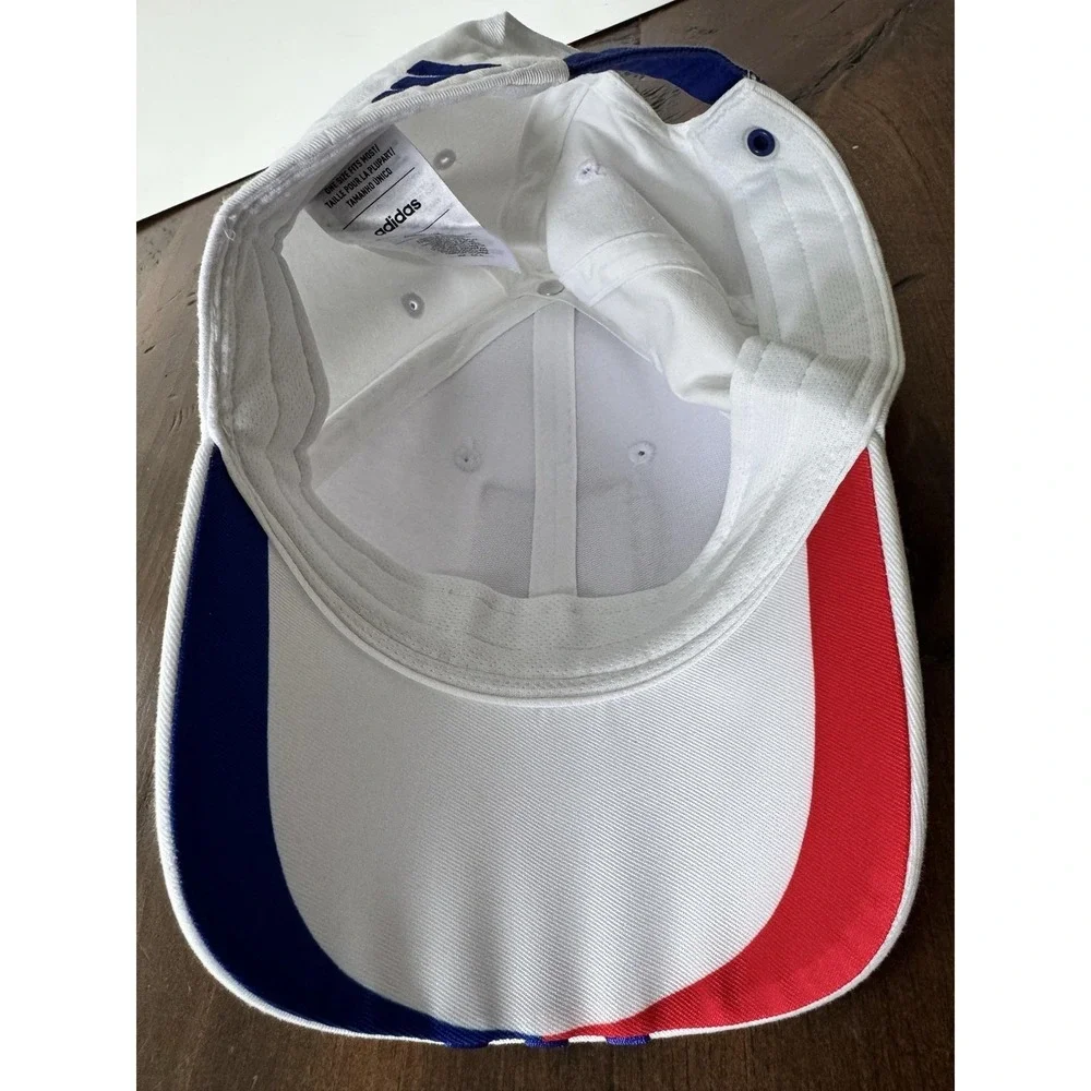 Olympique Lyonnais Hat Cap Mens One Size White Soccer Adidas Strap Back France